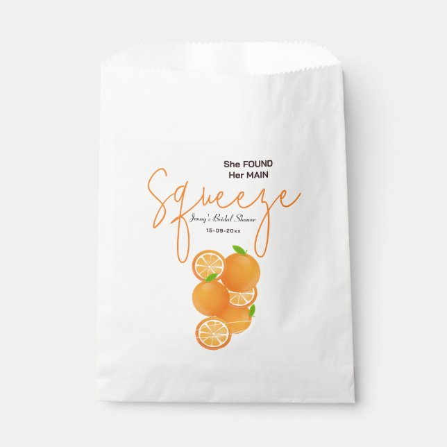 She Found Her Squeeze Bridal Shower Favour Bag (Front)