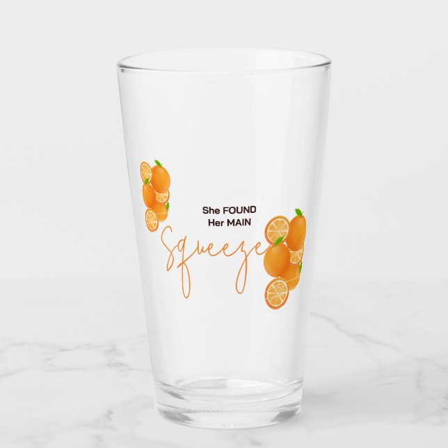 She Found Her Squeeze Bridal Shower Glass (Front)