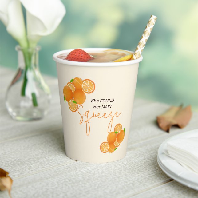 She Found Her Squeeze Bridal Shower Paper Cups (Insitu)