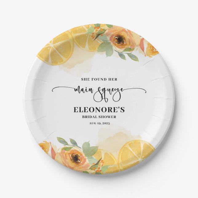 She Found her Squeeze Bridal Shower  Paper Plate (Front)