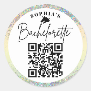 She Found Her Unicorn Bachelorette QR Code Drink Classic Round Sticker