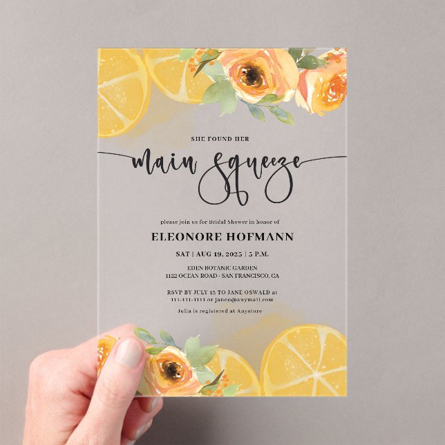 She found Main Squeeze Bridal Shower Invitation (Insitu (Handheld))
