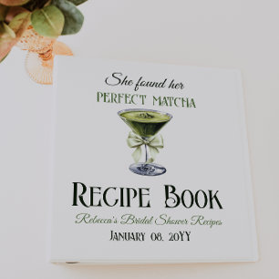 She Found Perfect Matcha Bridal Shower Recipe Book Binder