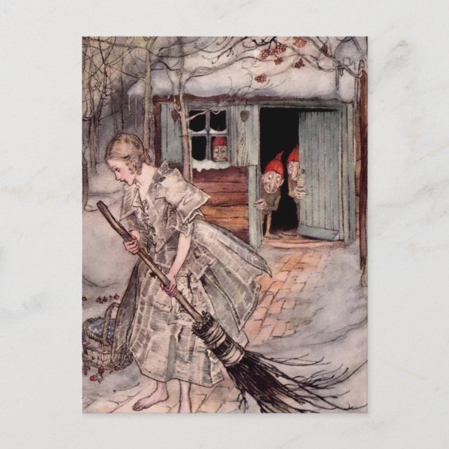 “She Found Ripe Strawberries” by Arthur Rackham Postcard (Front)