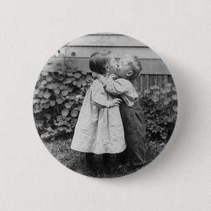 She gets the penny, He gets the kiss 2 Inch Round Button