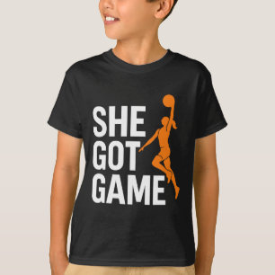 She Got Game Sketll Girl Dunk Empowerment Athletes T-Shirt