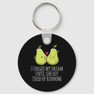 She Got Tired Running Wedding Proposal Groom Engag Keychain