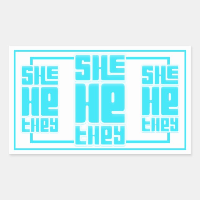 She He They Retro Bold in Turquoise Sticker (Front)