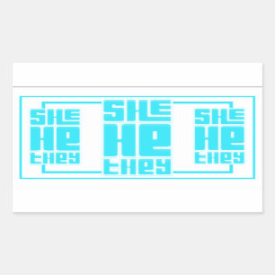 She He They Retro Bold in Turquoise Sticker