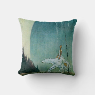 She Held Tight to the Bear Kay Nielsen Throw Pillow