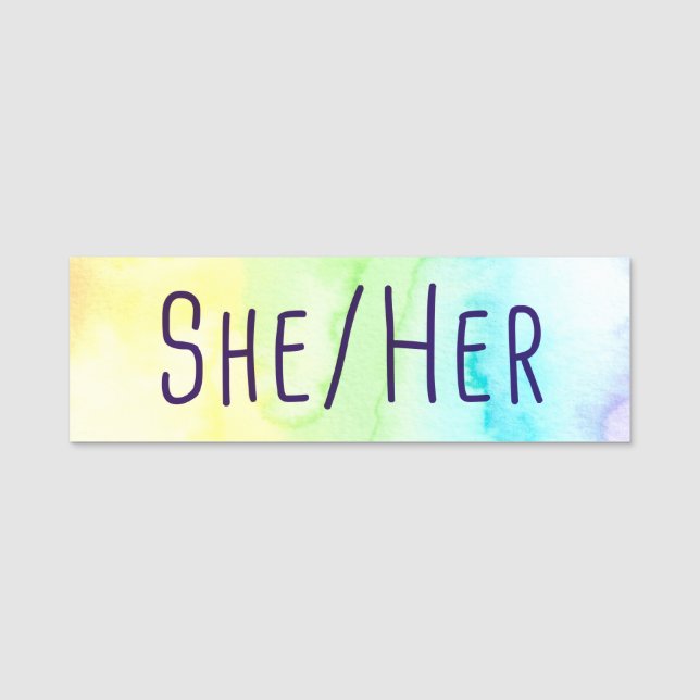 She Her Pronouns Name Tag (Front)