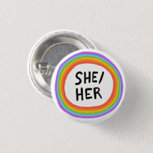 SHE/HER Pronouns Rainbow Circle