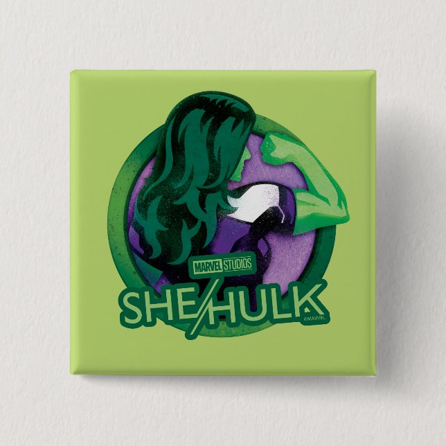 She-Hulk Icon 2 Inch Square Button (Front)