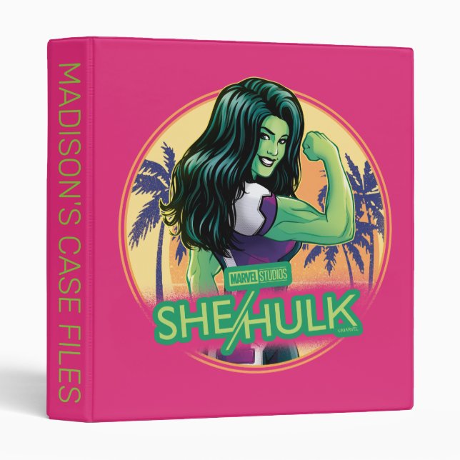 She-Hulk Retro Palm Tree Graphic Binder (Front/Spine)