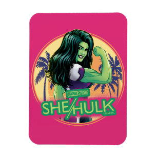 She-Hulk Retro Palm Tree Graphic Magnet