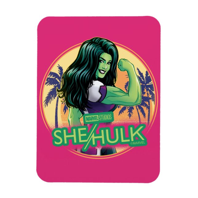 She-Hulk Retro Palm Tree Graphic Magnet (Vertical)