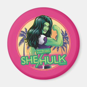 She-Hulk Retro Palm Tree Graphic Magnet