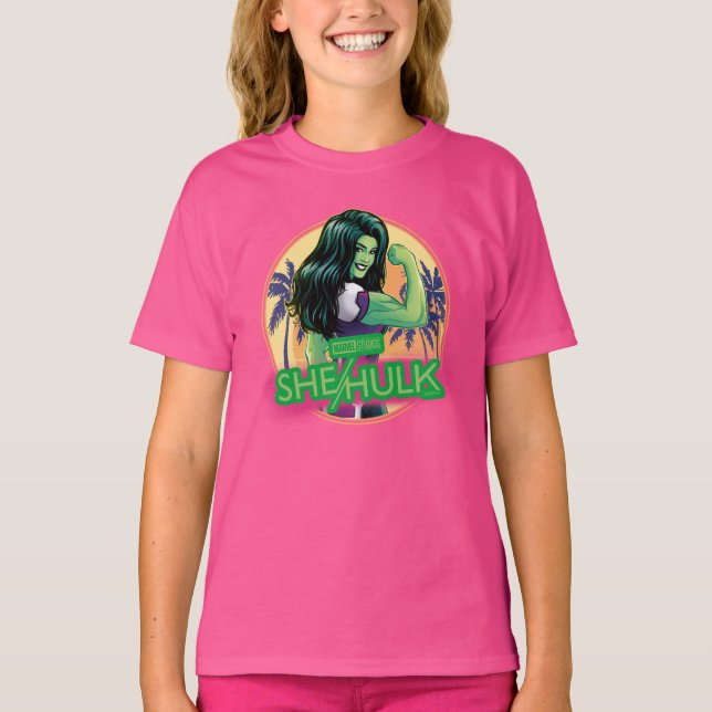 She-Hulk Retro Palm Tree Graphic T-Shirt (Front)
