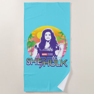 She-Hulk Retrowave Graphic Beach Towel