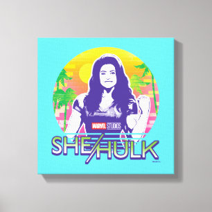 She-Hulk Retrowave Graphic Canvas Print