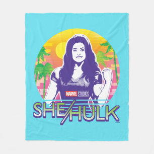 She-Hulk Retrowave Graphic Fleece Blanket