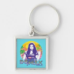 She-Hulk Retrowave Graphic Keychain