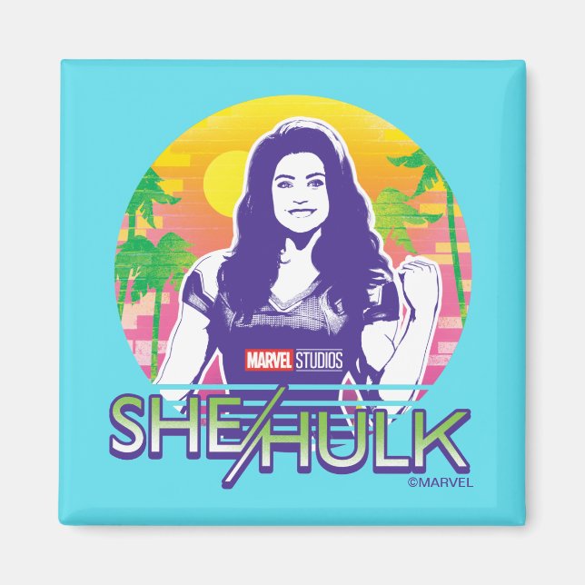 She-Hulk Retrowave Graphic Magnet (Front)