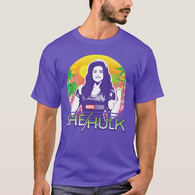 She-Hulk Retrowave Graphic T-Shirt (Front)