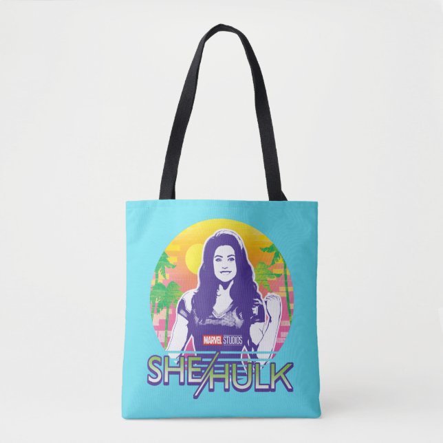 She-Hulk Retrowave Graphic Tote Bag (Front)