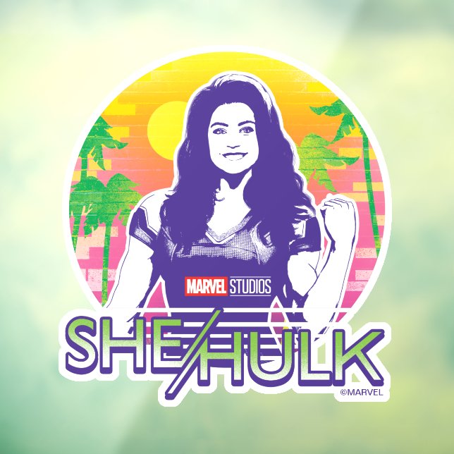 She-Hulk Retrowave Graphic Window Cling (Sheet 3)
