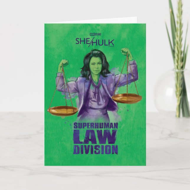 She-Hulk Scales of Justice Superhuman Law Division Card (Front)