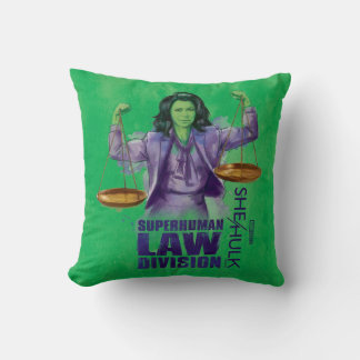 She-Hulk Scales of Justice Superhuman Law Division Throw Pillow