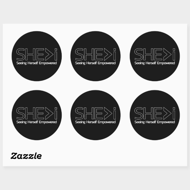 SHE>i Seeing Herself Empowered Classic Round Sticker (Sheet)