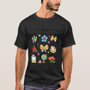 She is a 4th Grader Christian Bible Verses Fourth T-Shirt