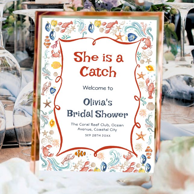 She Is a Catch Ocean Welcome Poster Nautical (Creator Uploaded)