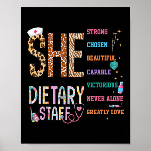 She Is A Dietary Staff Christian Faith Religious G Poster