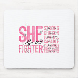 She Is A Fighter Christian Breast Cancer Warrior W Mouse Pad