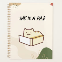She is a phD planner, notebook