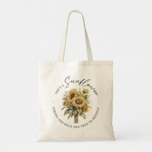 She is a Sunflower Bohemian Romantic Boho Floral Tote Bag