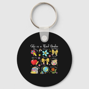 She Is A Third Grader Bible Verses Back To School  Keychain