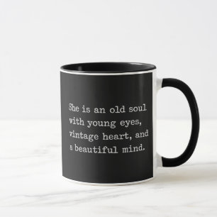 She Is An Old Soul With Young Eyes Vintage Heart Mug