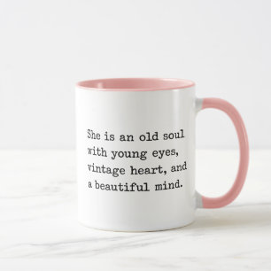 She Is An Old Soul With Young Eyes Vintage Heart Mug