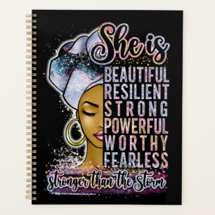 She Is Beautiful Resilient Black Woman Melanin Sis Planner