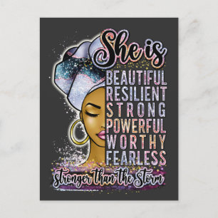 She Is Beautiful Resilient Black Woman Melanin Sis Postcard