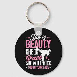 She Is Beauty She Is Grace She Will Kick You In Th Keychain