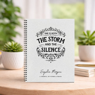 She Is Both The Storm and The Silence Vintage Notebook