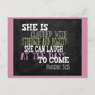 She is clothed with strength and dignity postcard