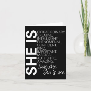 She Is Extraordinary Creative Confident Black Hist Card