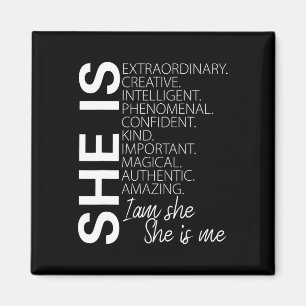 She Is Extraordinary Creative Confident Black Hist Magnet