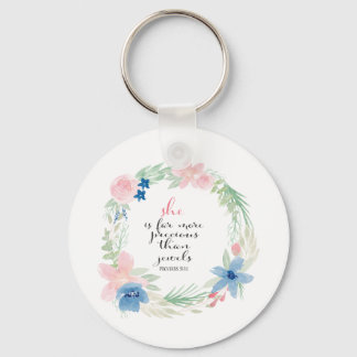 She is far more precious than Jewels - Proverbs 31 Keychain